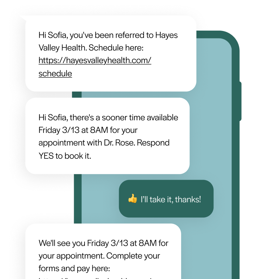 Sofia SMS conversation